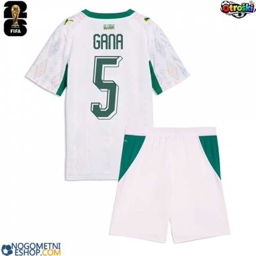 Otroški Nogometni dresi Senegal Idrissa Gueye #5 Domači SP 2026 Kratek Rokav (+ Kratke hlače)